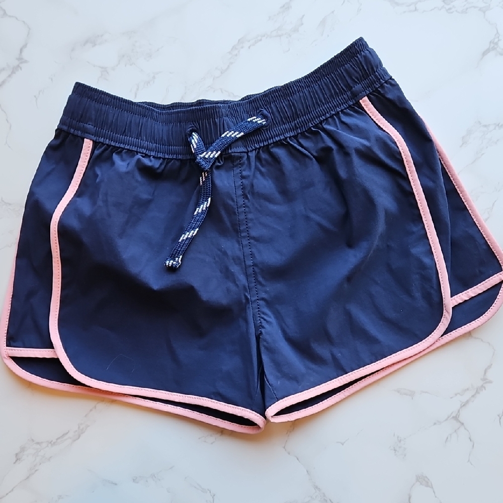 Crewcuts Navy Athletic Shorts with Pink Trim 6 NWT
